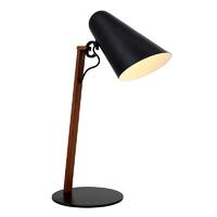 Unique Design Ice Cream Cone Shape Indoor Black Iron and Wooden Base Table Lamp M20042