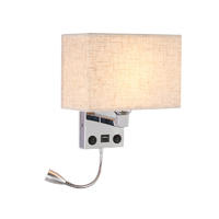 Hotel Bedside Wall Sconce with LED Reading Light and USB Charging Port M40148
