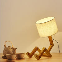 Fun Robot Wooden Base Table Lamp M20174