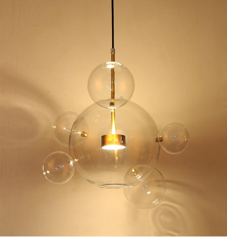Modern Clear Bubble Ball Glass LED Chandelier for Living Room M10969