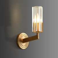 Modern Brass Copper Wall Lights with Luxury Cylinder Crystal Shade M40280