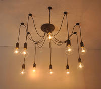 E27/E26 Edison Spider Industrial Retro Chandelier Pendant Light for Living Room Restaurants Loft Cafe M10794