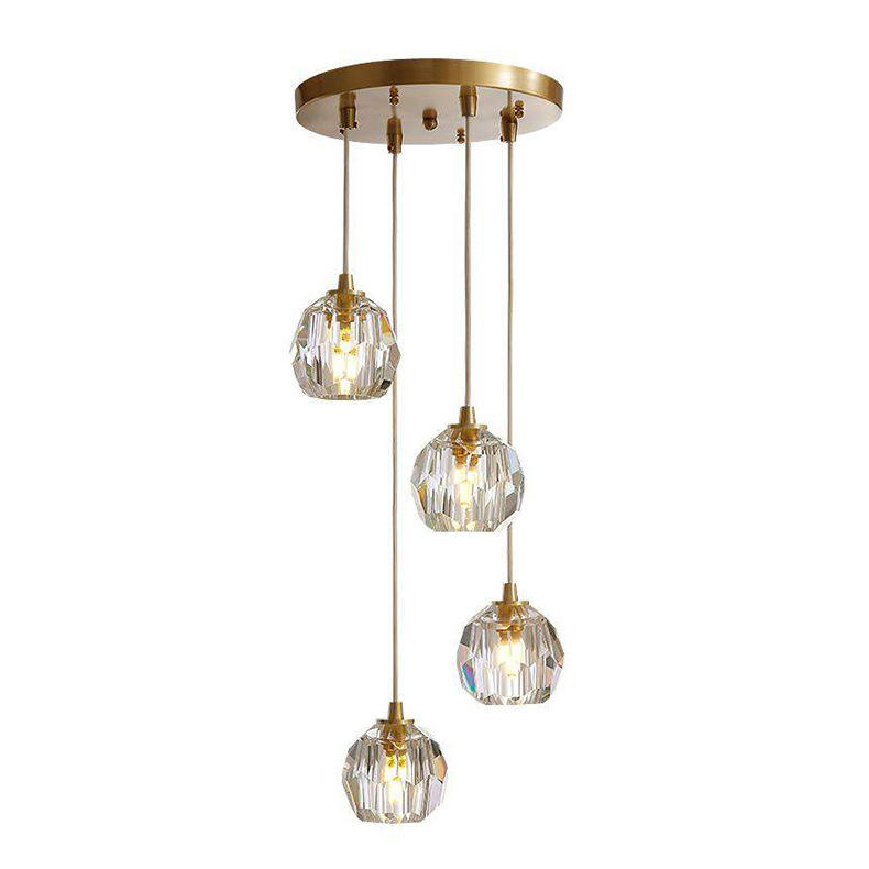 LED G9 Modern Crystal Chandelier Copper Pendant Light for Hotel Foyer M11028